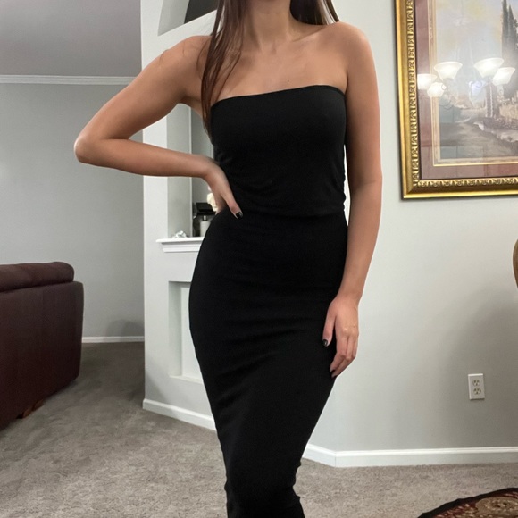 EUC Dolls Kill Black Crop Tube Top - Picture 1 of 5